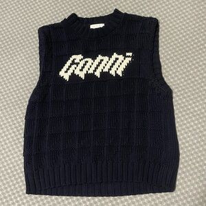 ganni logo knitted sweater vest